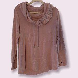 Soft Surroundings Light Pink Cowl Neck Sweatshirt- Size Medium